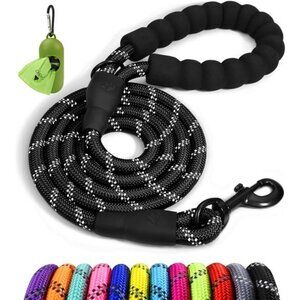 Taglory Rope Dog Leash 6 FT with Comfortable Padded Handle, Highly Reflective